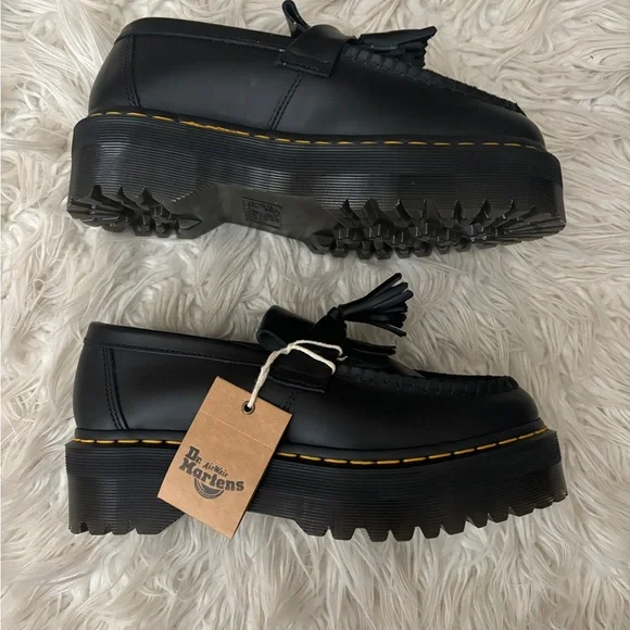 Dr. Martens Black Leather Tassel Loafers - Picture 2 of 5